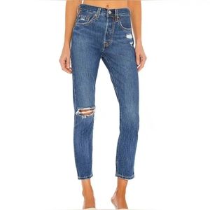 Women's Levis High Rise Skinny Button Fly Premium Big E Jeans Size 31 x 32